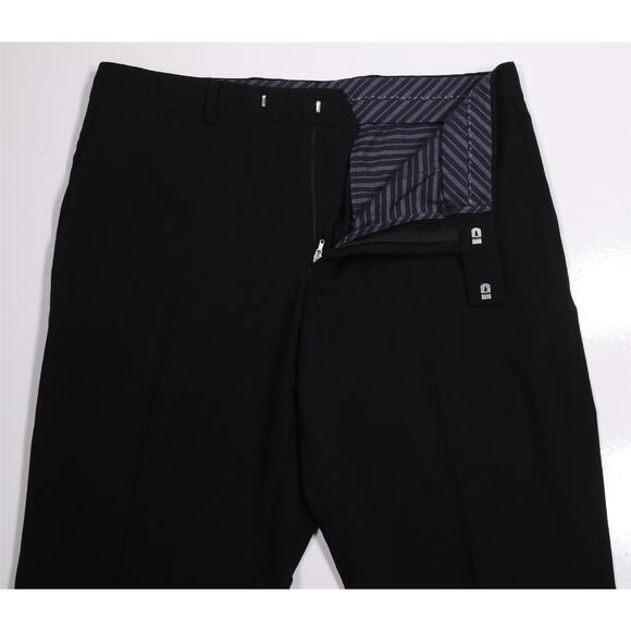 Ted Baker Mens Black Flat Front Wool Dress Pants Trousers 34x29 - Picture 5 of 7